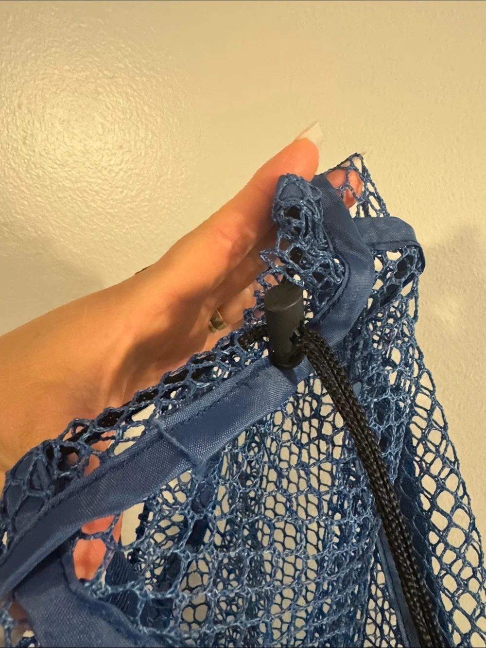 Coach Blue Mesh Drawstring Tote